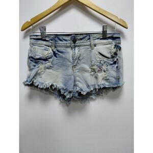 HOT KISS HS5165ELS Cici Short Distressed Denim Shorts Size 5